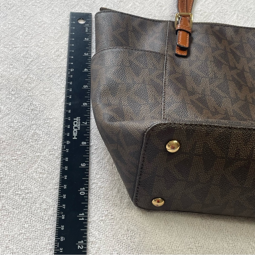Michael Kors Brown MK Monogram Tote Bag~ Sophisticated Casual - Picture 4 of 15